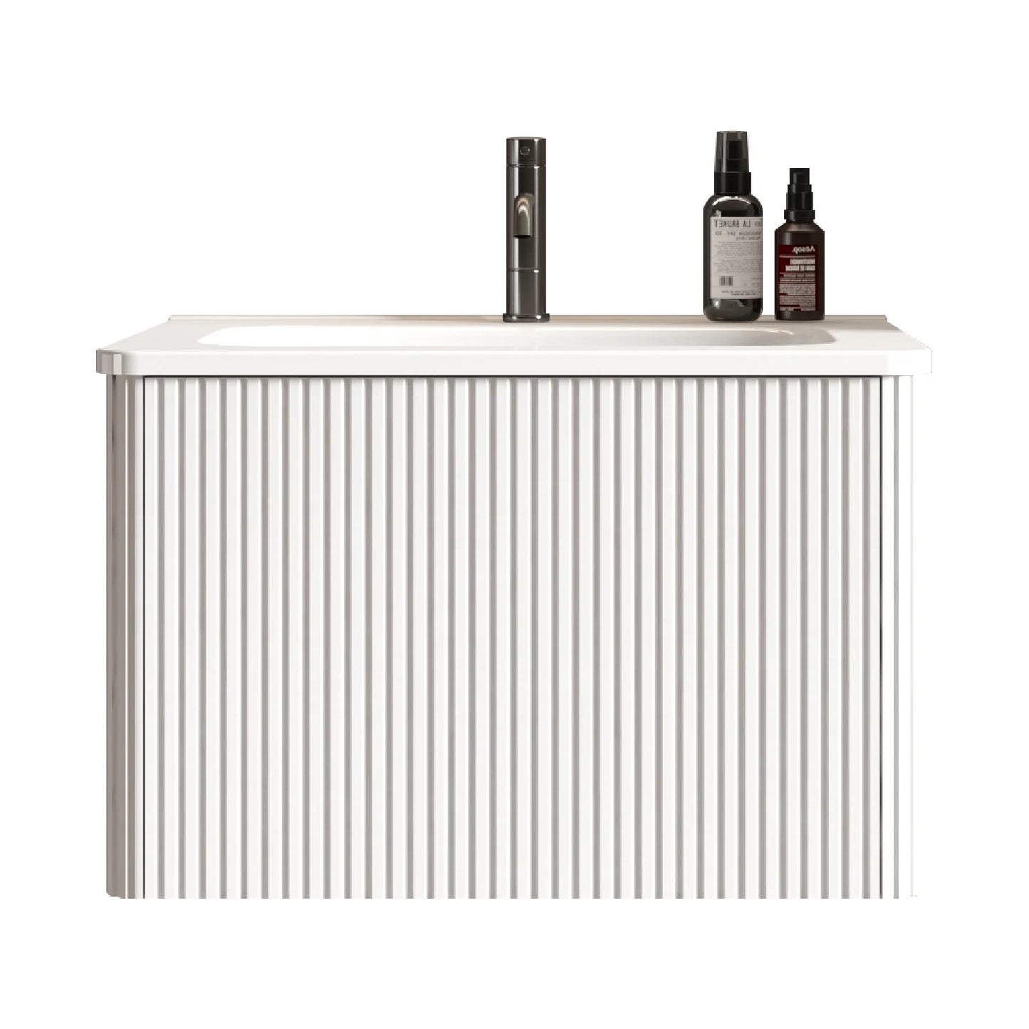 Luxury Modern Striped Soft White Bathroom Vanity European Style for Villa