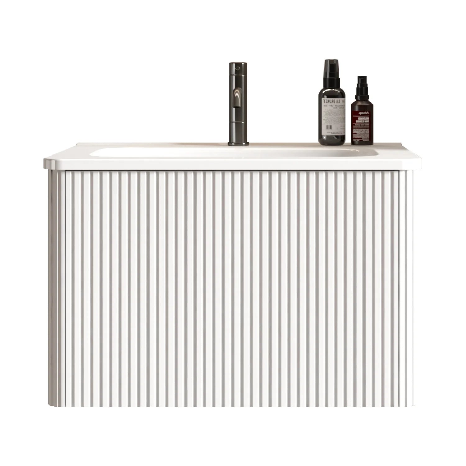 Luxury Modern Striped Soft White Bathroom Vanity European Style for Villa