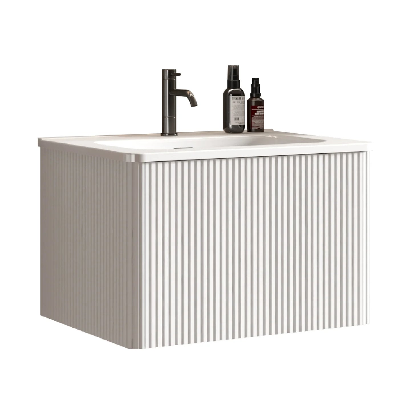 Luxury Modern Striped Soft White Bathroom Vanity European Style for Villa