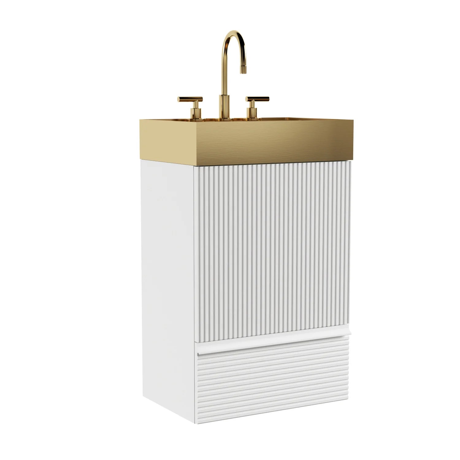 Luxury Modern Striped Velvet Bathroom Cabinet European Style for Villa