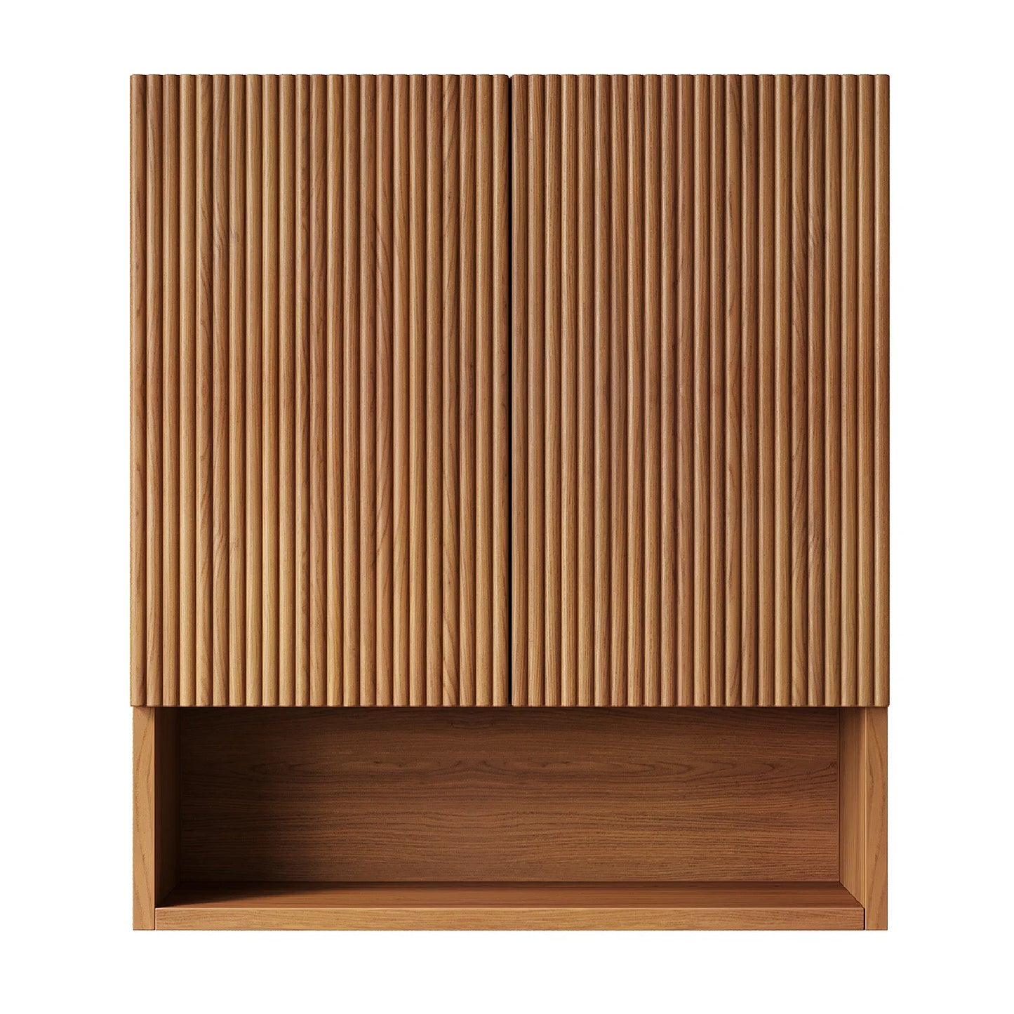 Luxury Modern Striped Wood Bathroom Cabinet European Style for Villa