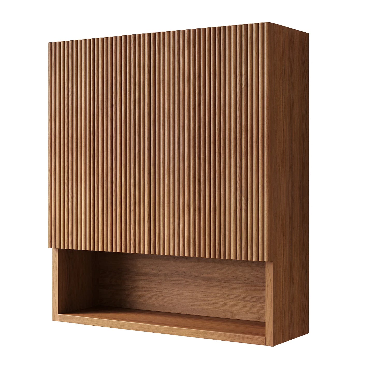 Luxury Modern Striped Wood Bathroom Cabinet European Style for Villa