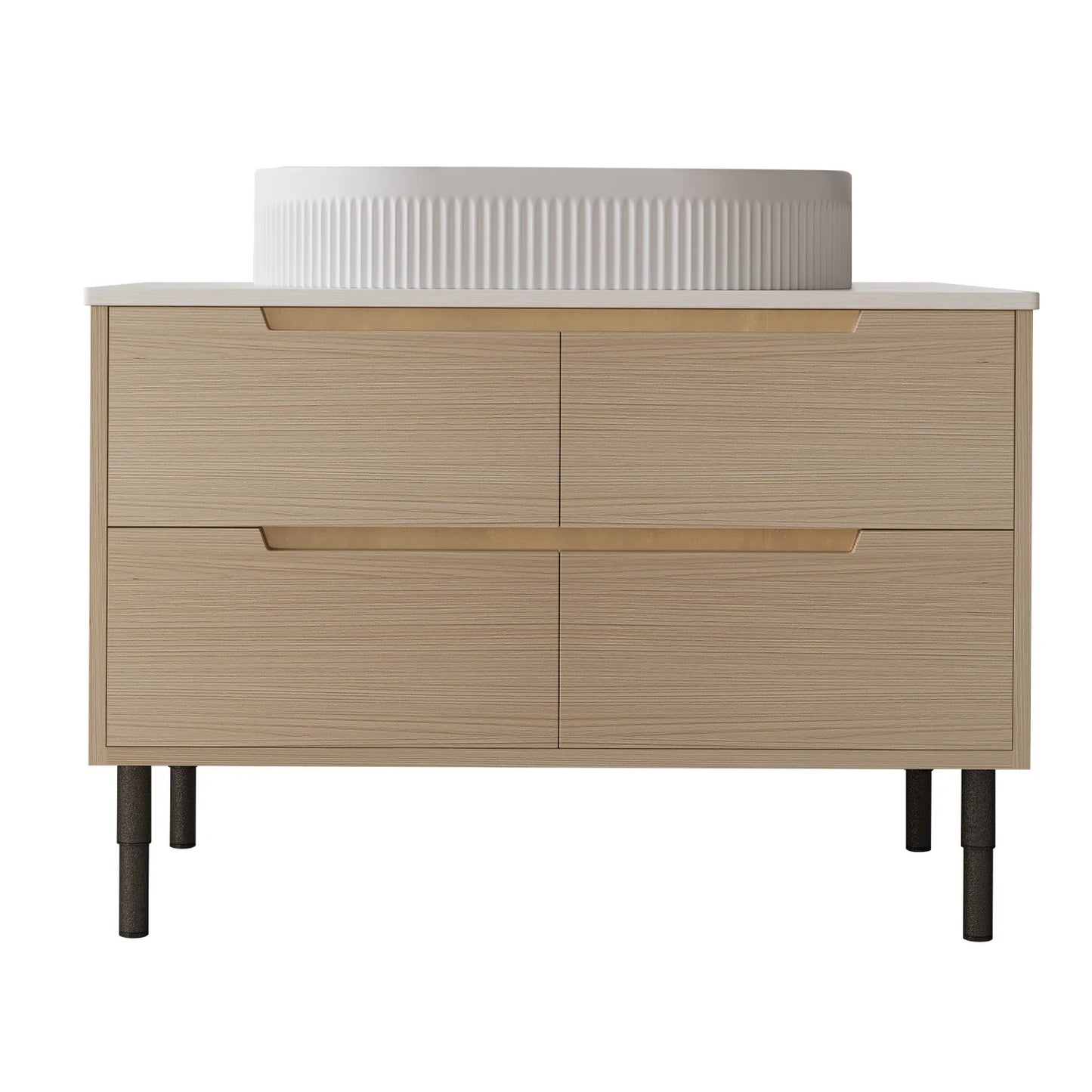 Luxury Modern Striped Wood Bathroom Vanity European Style for Villa