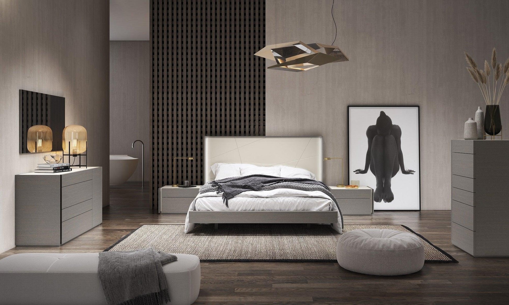 Luxury Modern Stroll Bedroom Set European Style for Villa