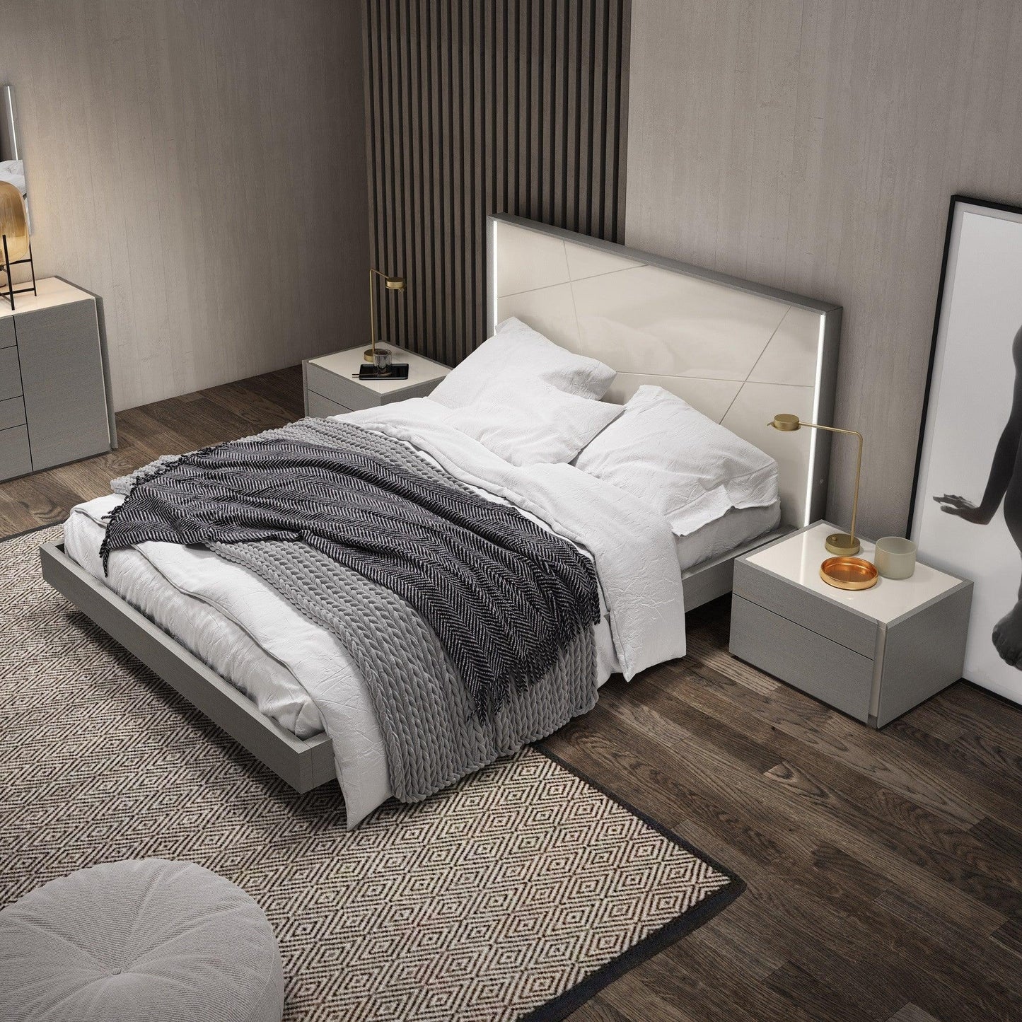 Luxury Modern Stroll Bedroom Set European Style for Villa