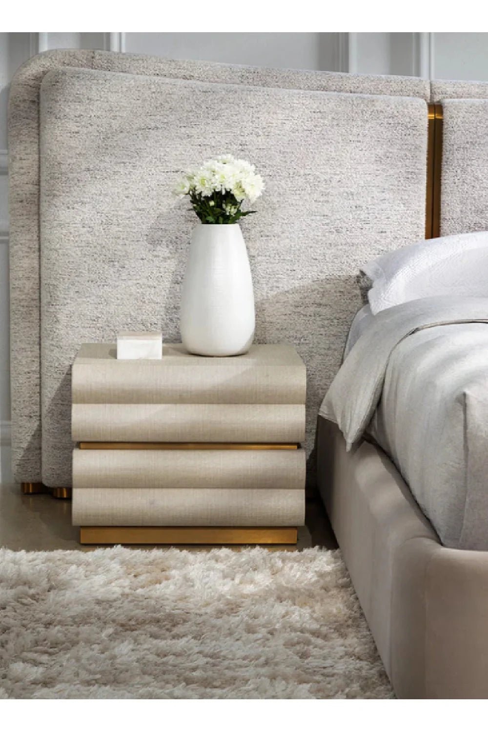 Luxury Modern Subira 2-Drawer Nightstand European Style for Villa