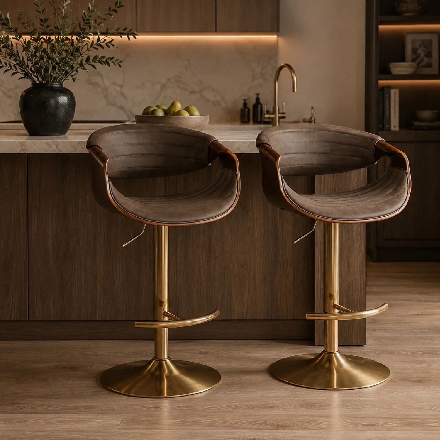 Luxury Modern Swivel Adjustable Bar Stool European Style for Villa