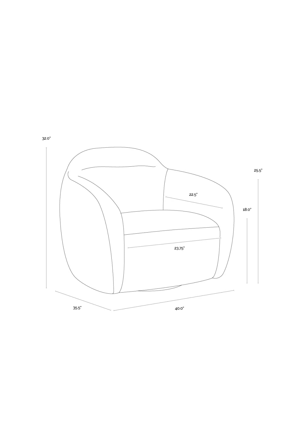 Luxury Modern Swivel Lounge Chair Modern Italian Style for Villa