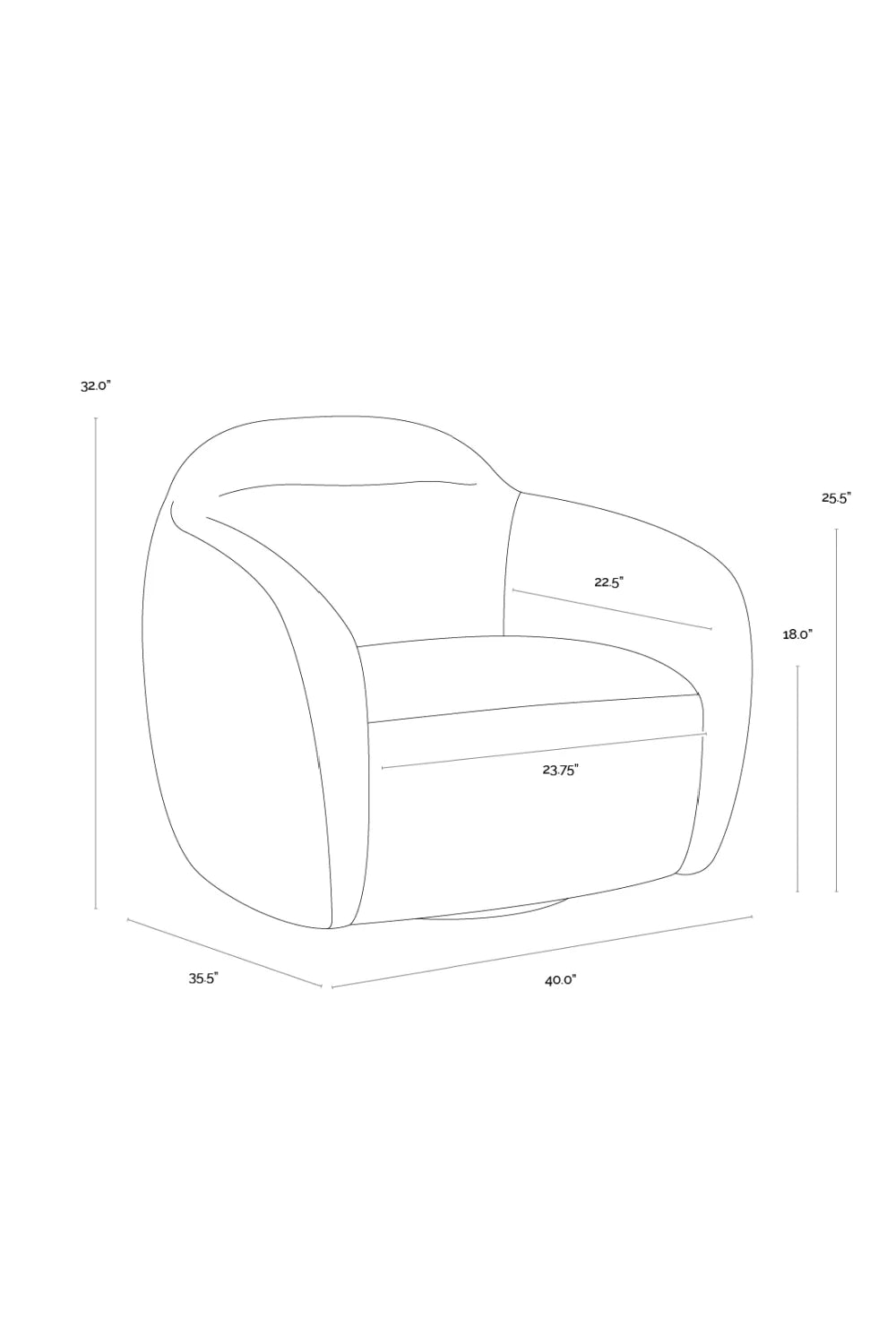 Luxury Modern Swivel Lounge Chair Modern Italian Style for Villa