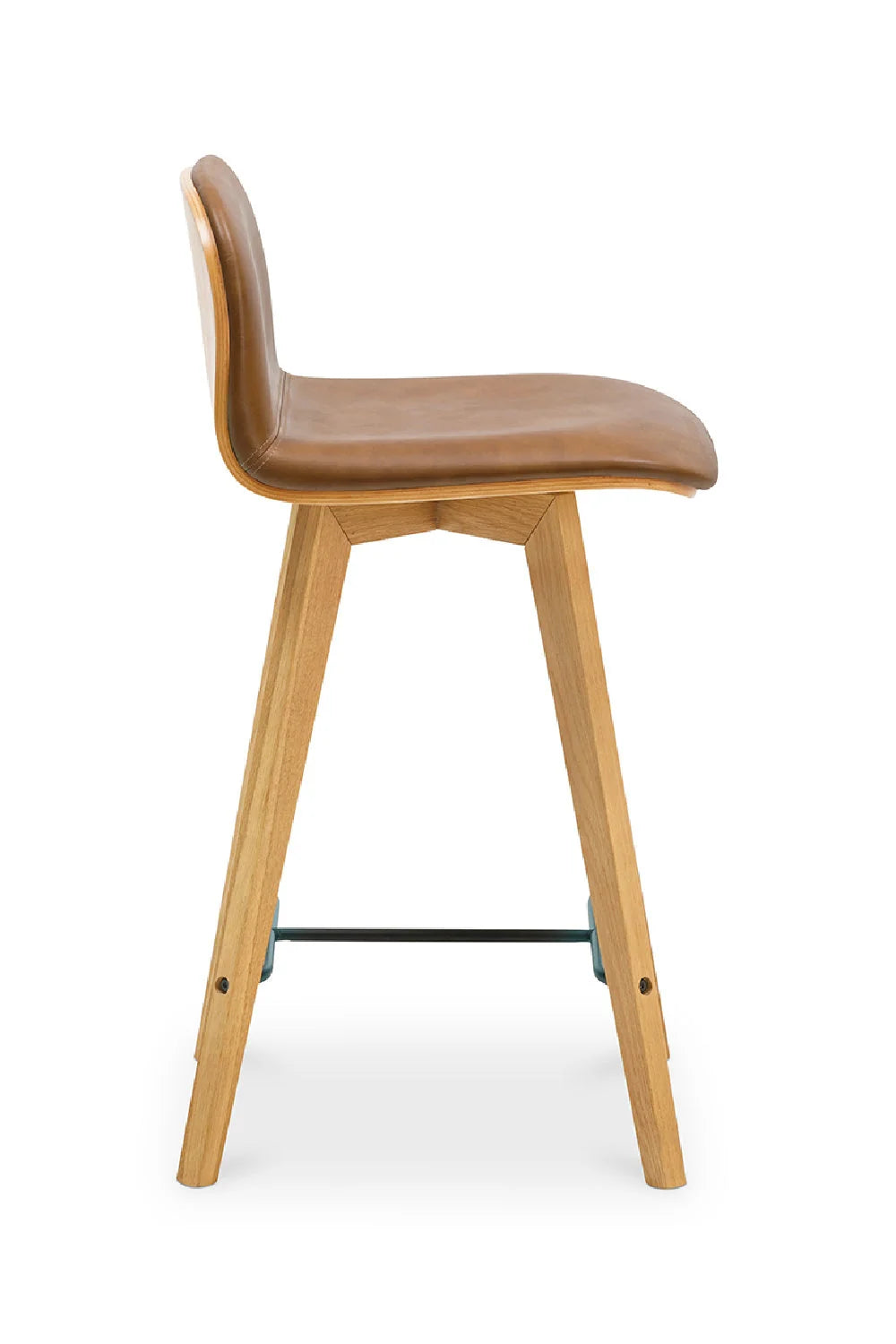 Luxury Modern Tan Leather Counter Stool European Style for Villa