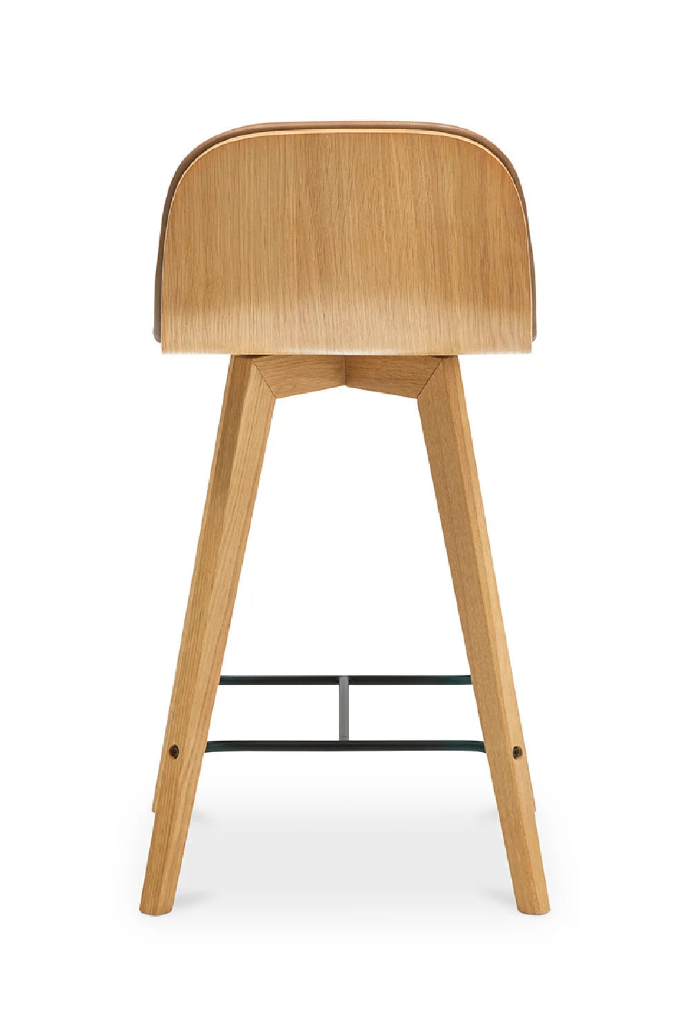 Luxury Modern Tan Leather Counter Stool European Style for Villa