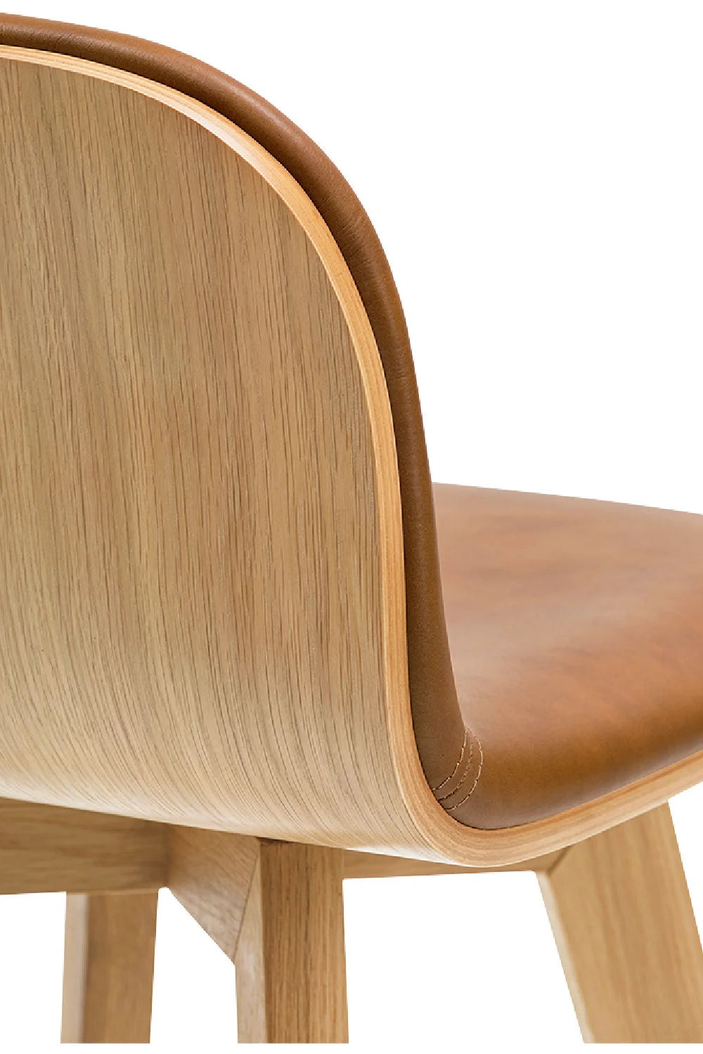 Luxury Modern Tan Leather Counter Stool European Style for Villa