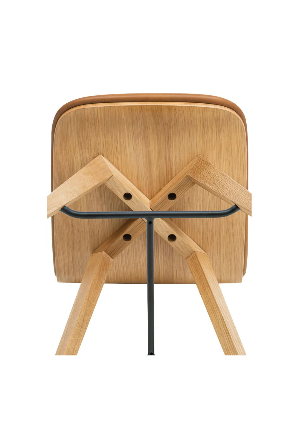 Luxury Modern Tan Leather Counter Stool European Style for Villa