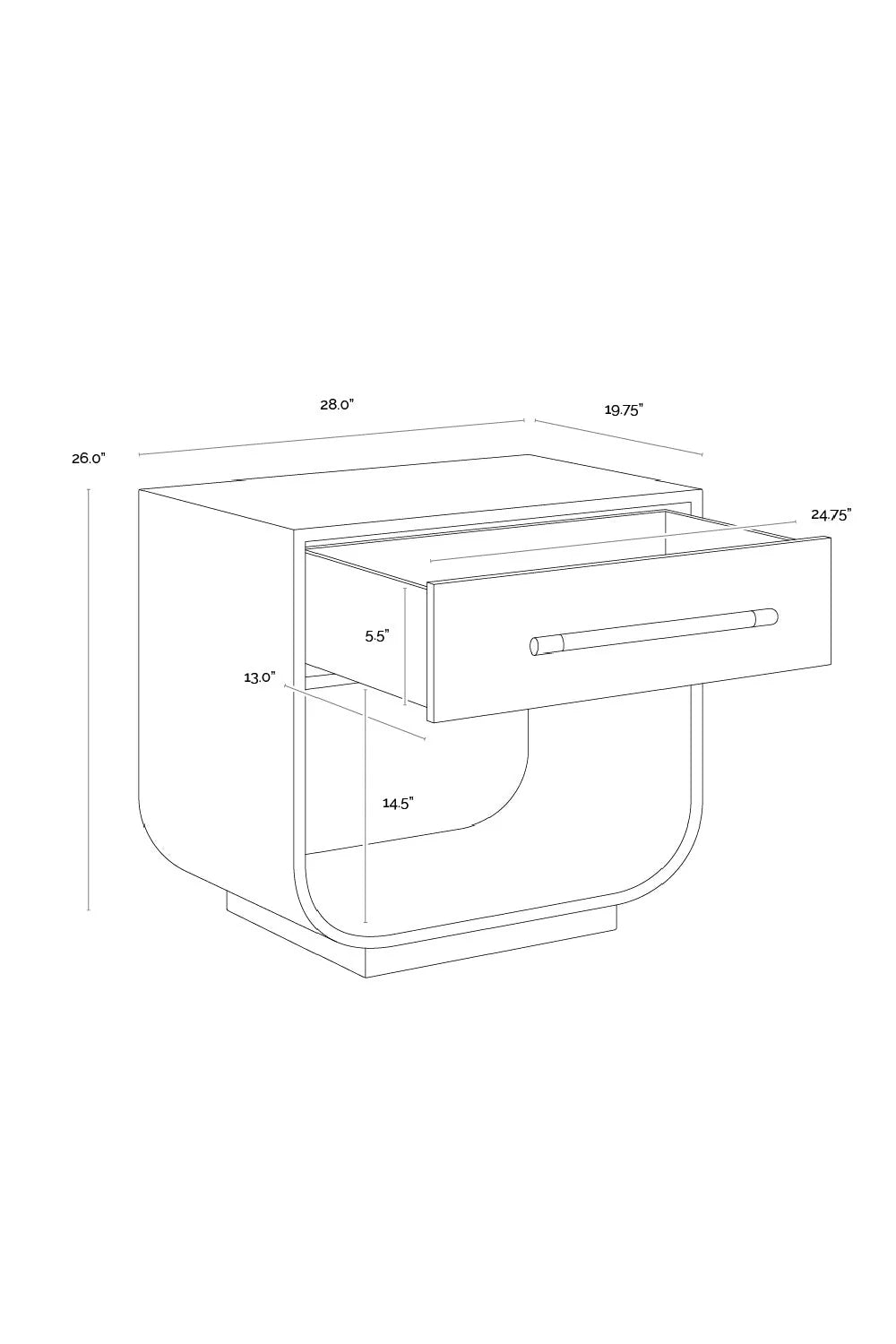 Luxury Modern Tarrant Oak Nightstand European Style for Villa