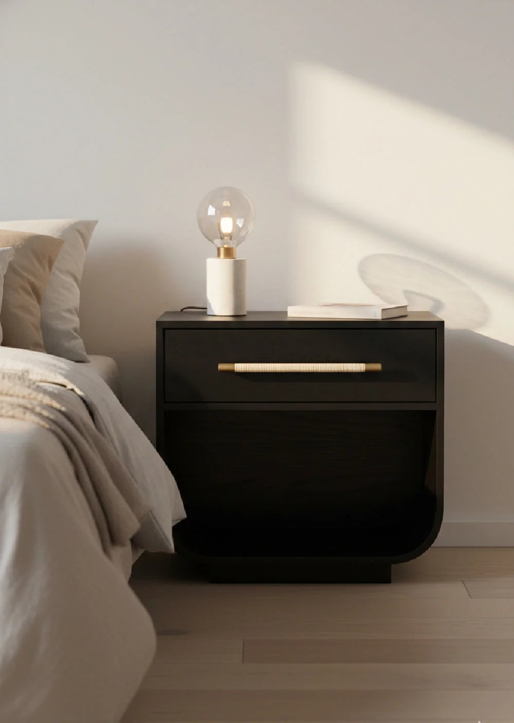 Luxury Modern Tarrant Oak Nightstand European Style for Villa