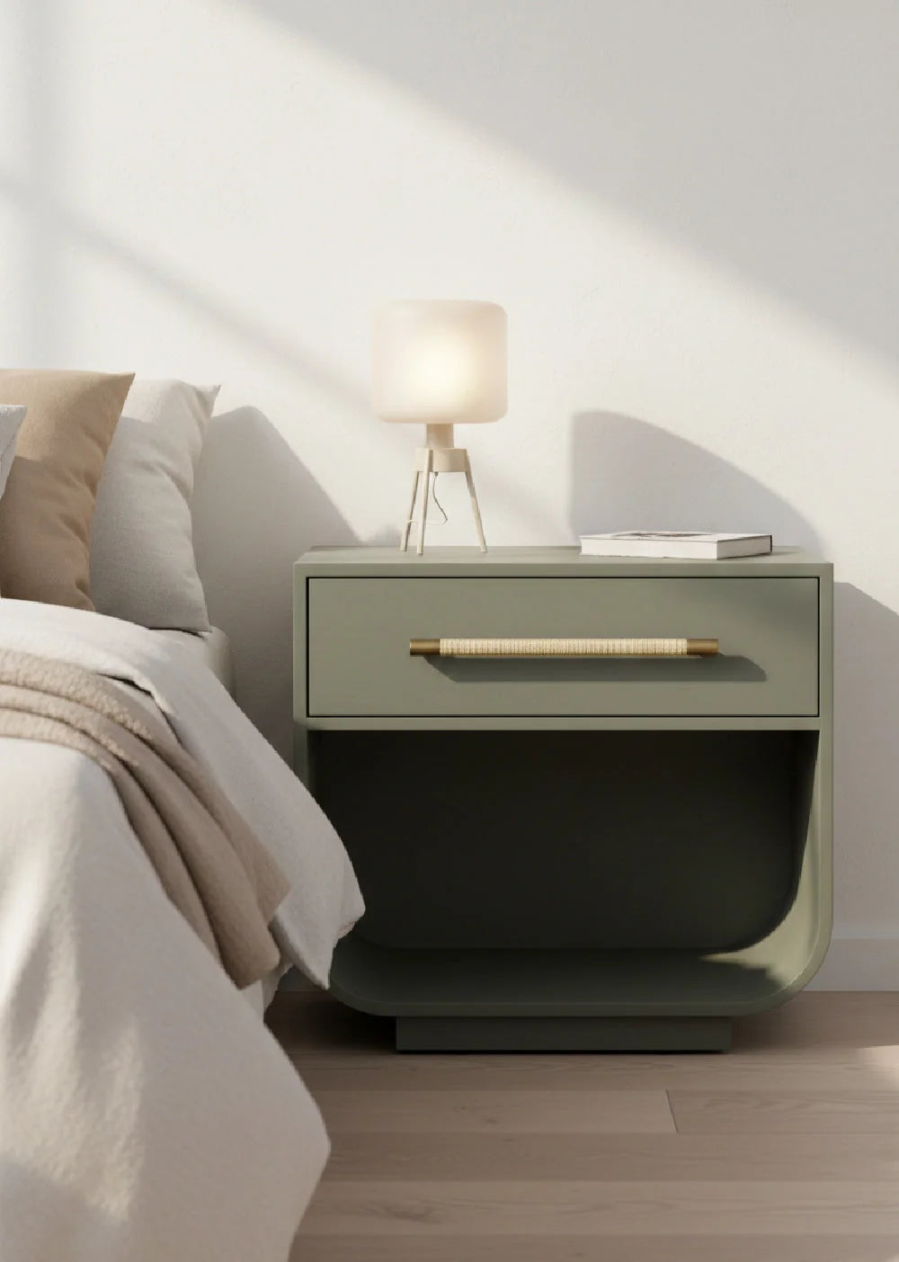 Luxury Modern Tarrant Oak Nightstand European Style for Villa