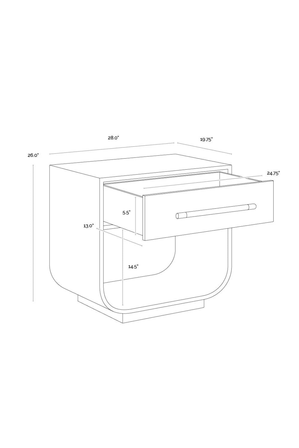Luxury Modern Tarrant Oak Nightstand European Style for Villa