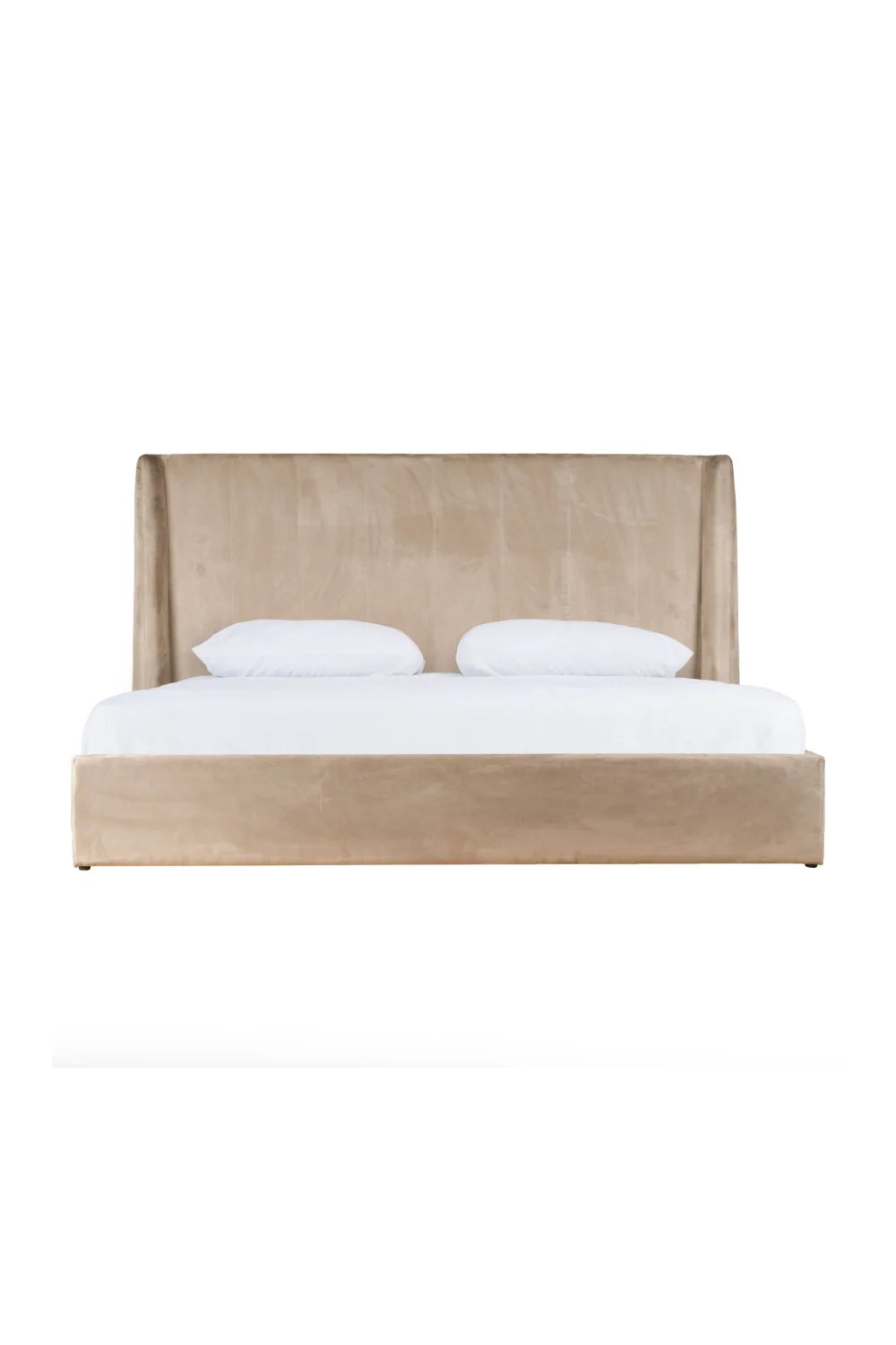 Luxury Modern Taupe Microfiber Bed European Style for Villa