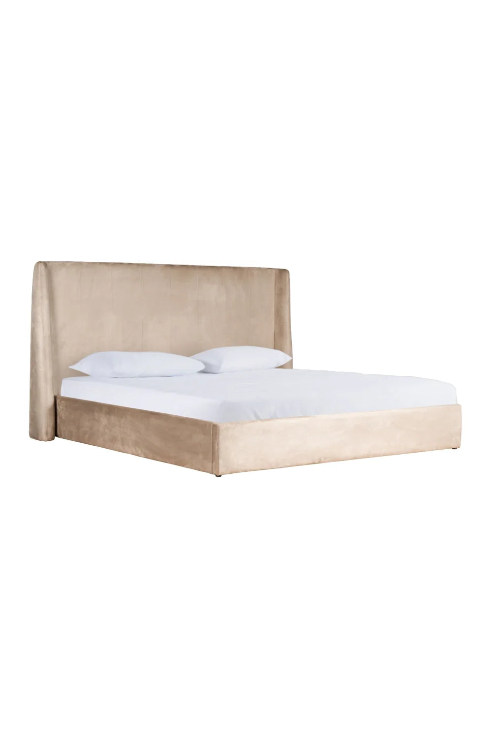 Luxury Modern Taupe Microfiber Bed European Style for Villa