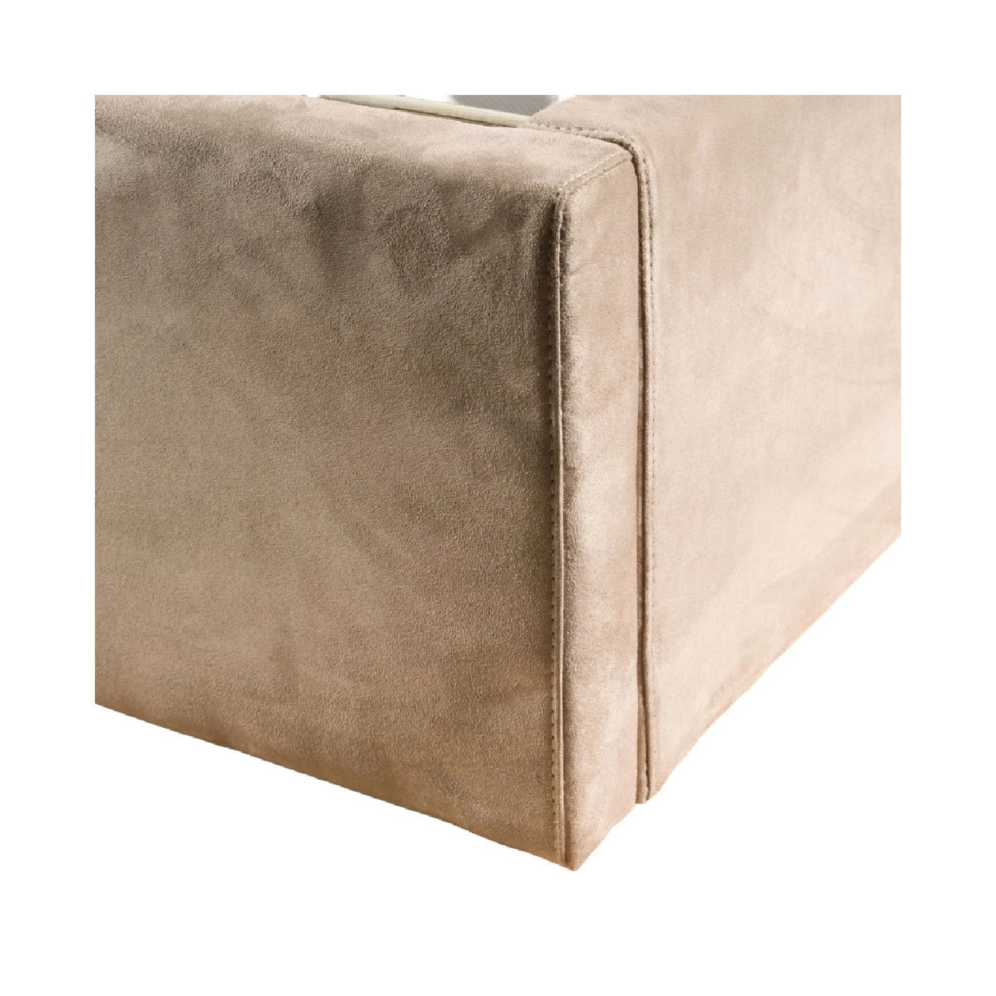 Luxury Modern Taupe Microfiber Bed European Style for Villa