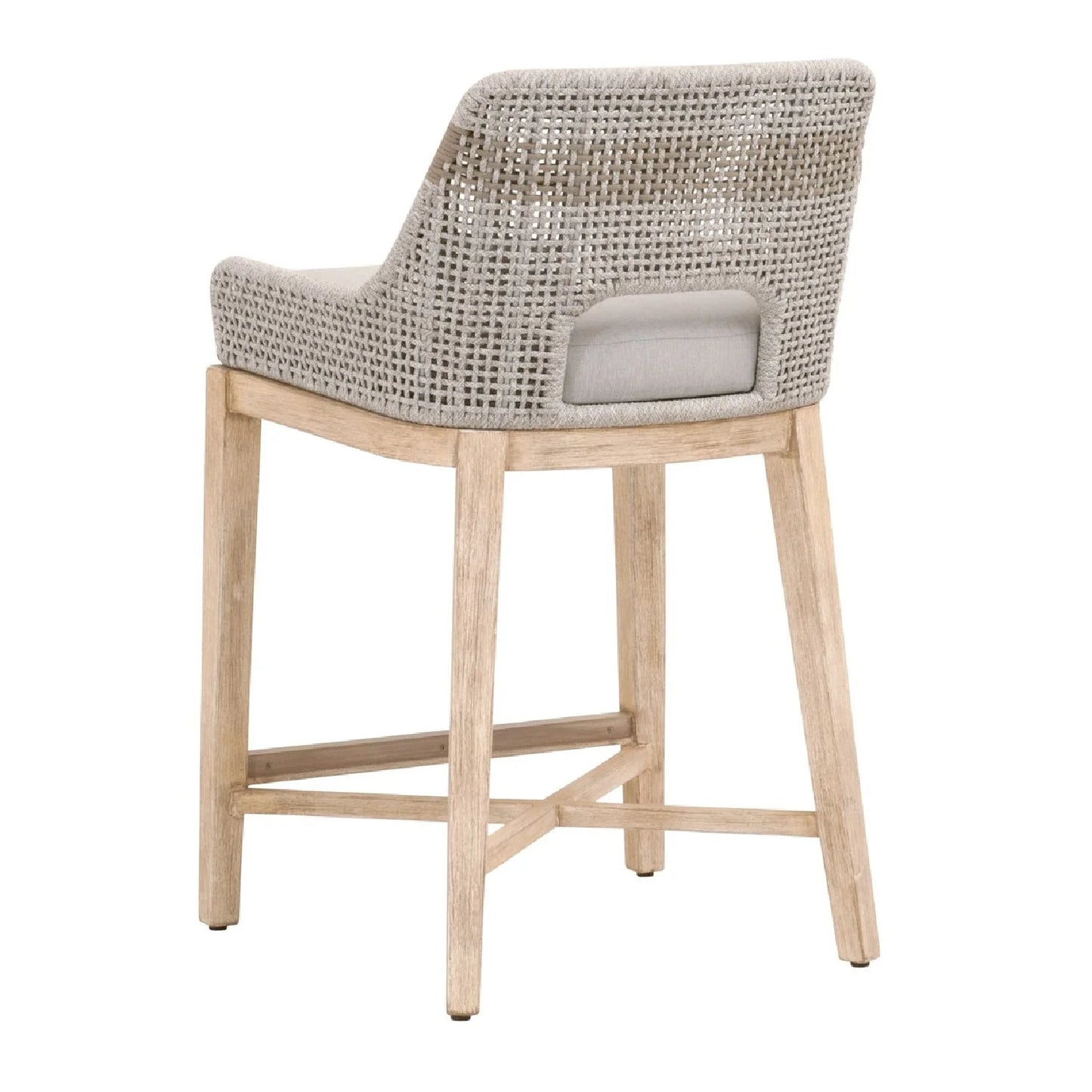 Luxury Modern Taupe Woven Counter Stool European Style for Villa