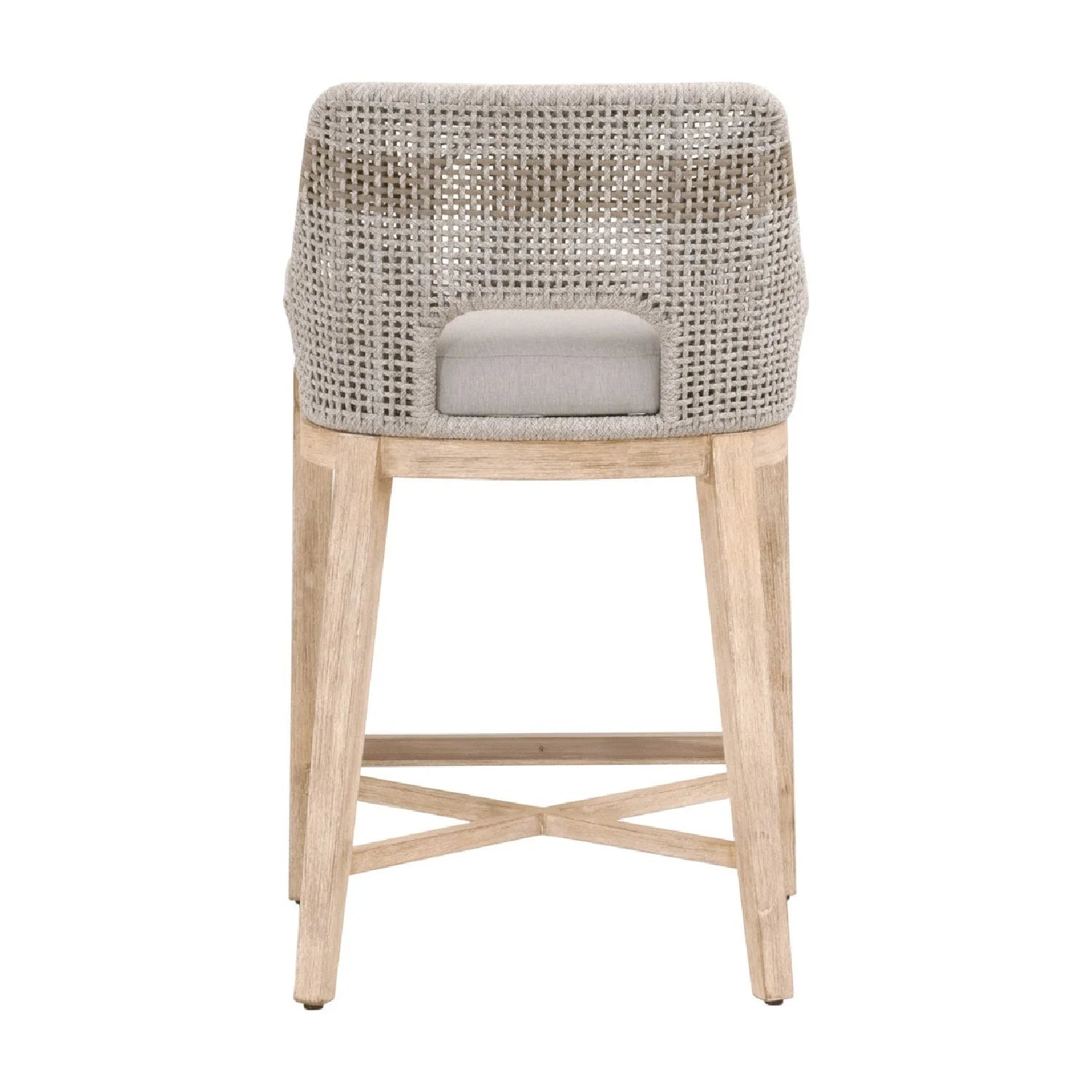 Luxury Modern Taupe Woven Counter Stool European Style for Villa
