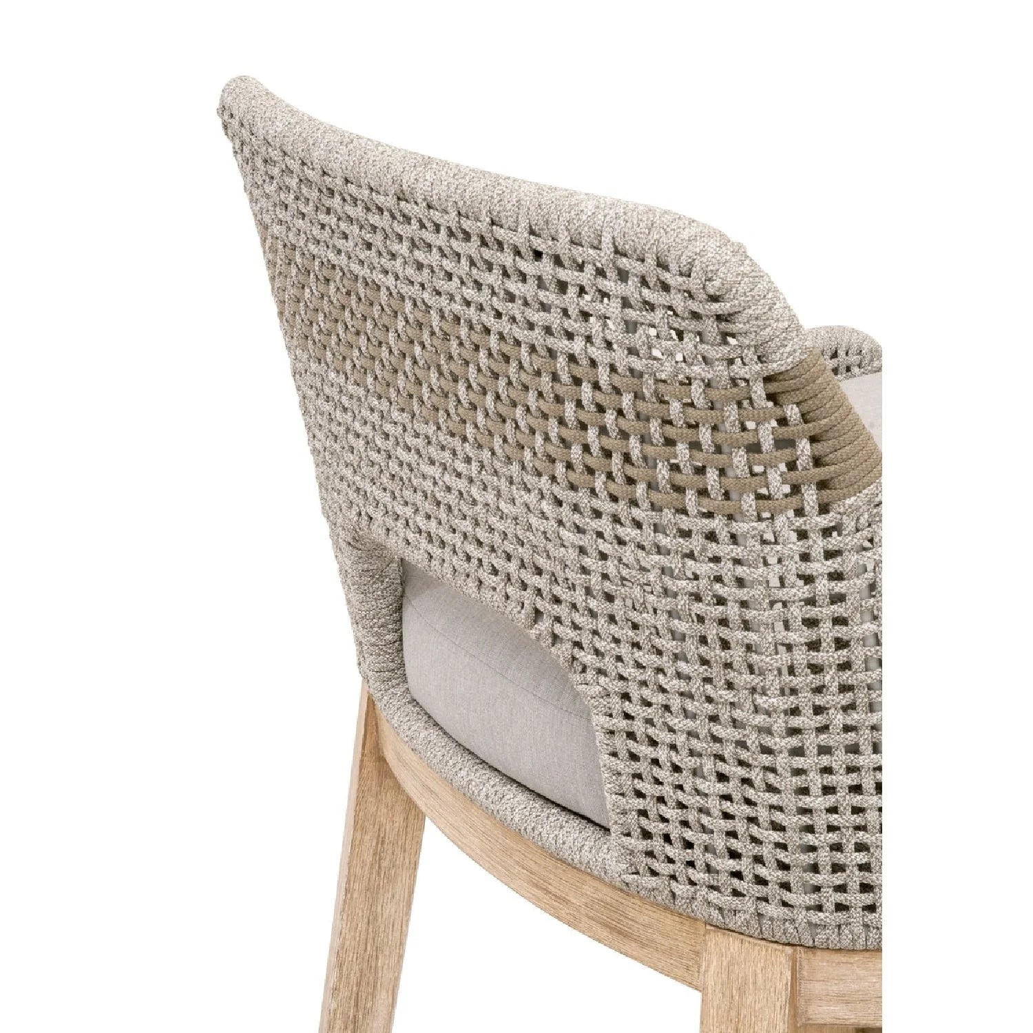 Luxury Modern Taupe Woven Counter Stool European Style for Villa