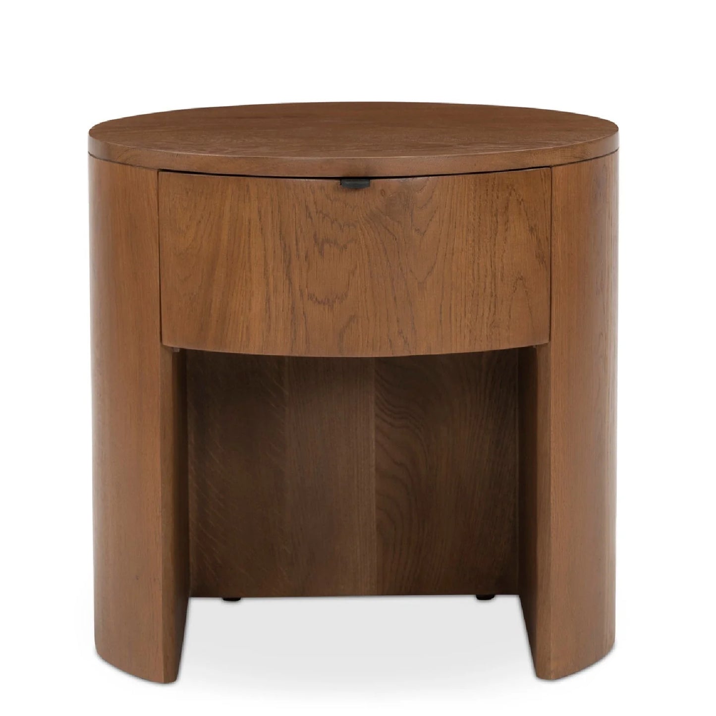 Luxury Modern Theo Round Oak Nightstand European Style for Villa