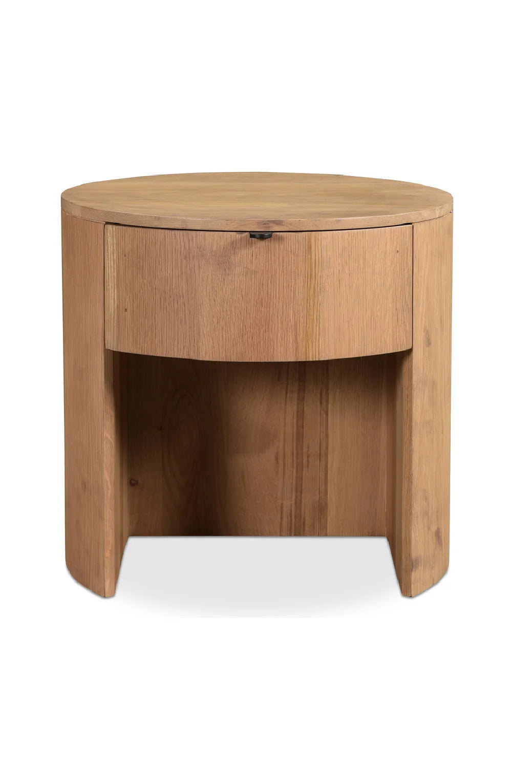 Luxury Modern Theo Round Oak Nightstand European Style for Villa
