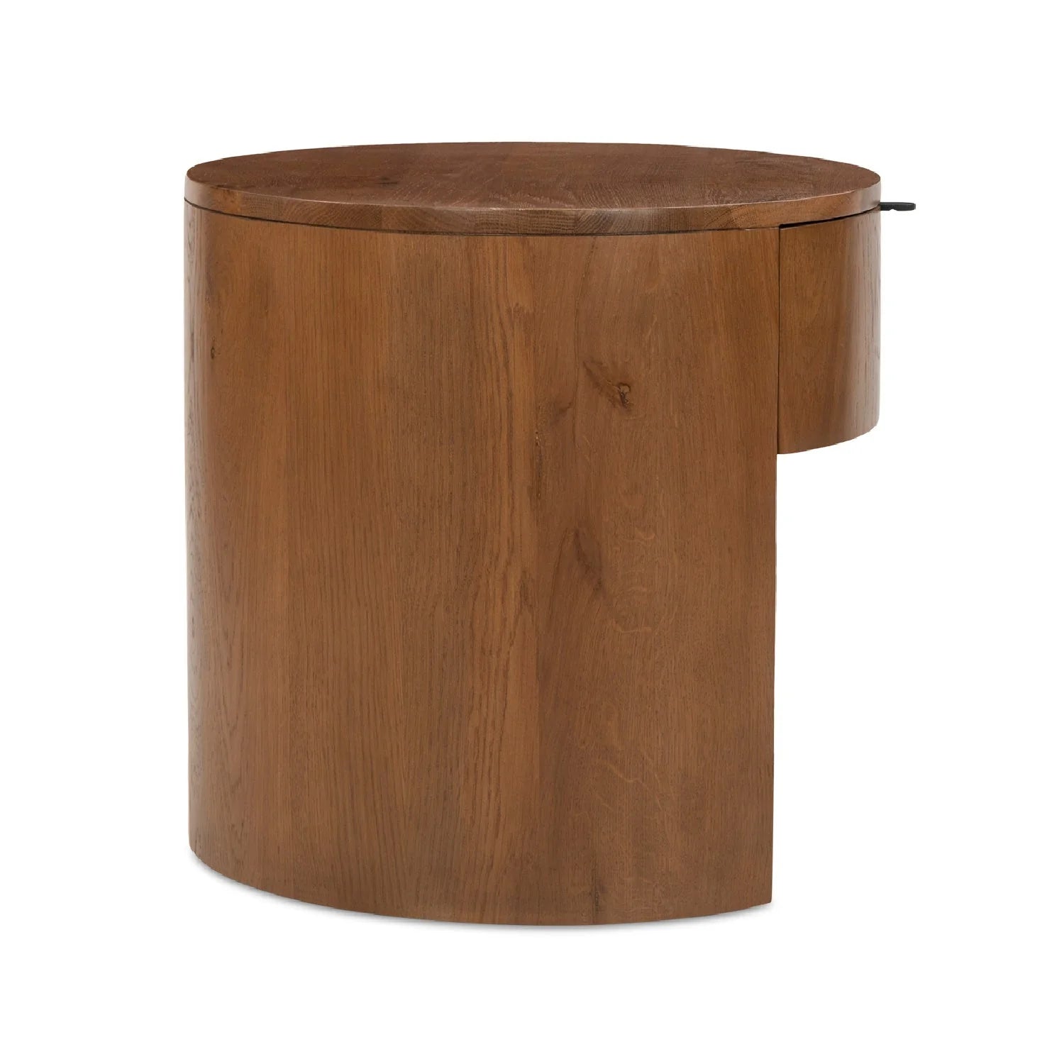 Luxury Modern Theo Round Oak Nightstand European Style for Villa