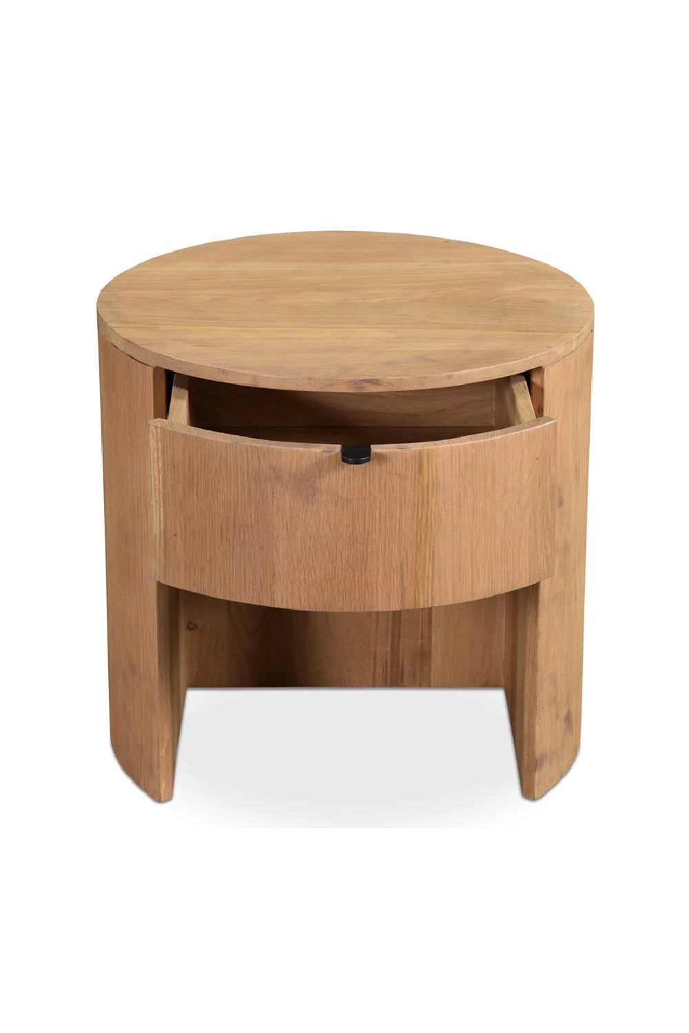 Luxury Modern Theo Round Oak Nightstand European Style for Villa