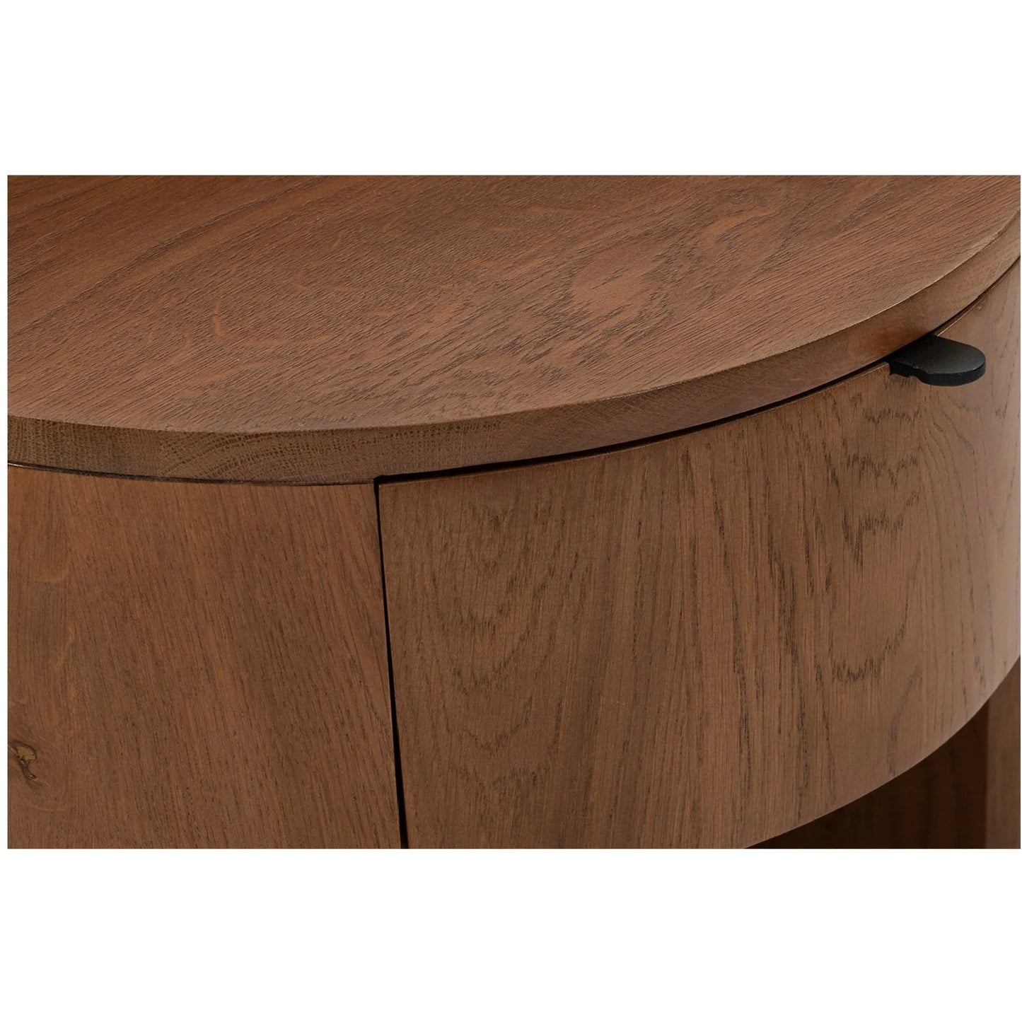Luxury Modern Theo Round Oak Nightstand European Style for Villa