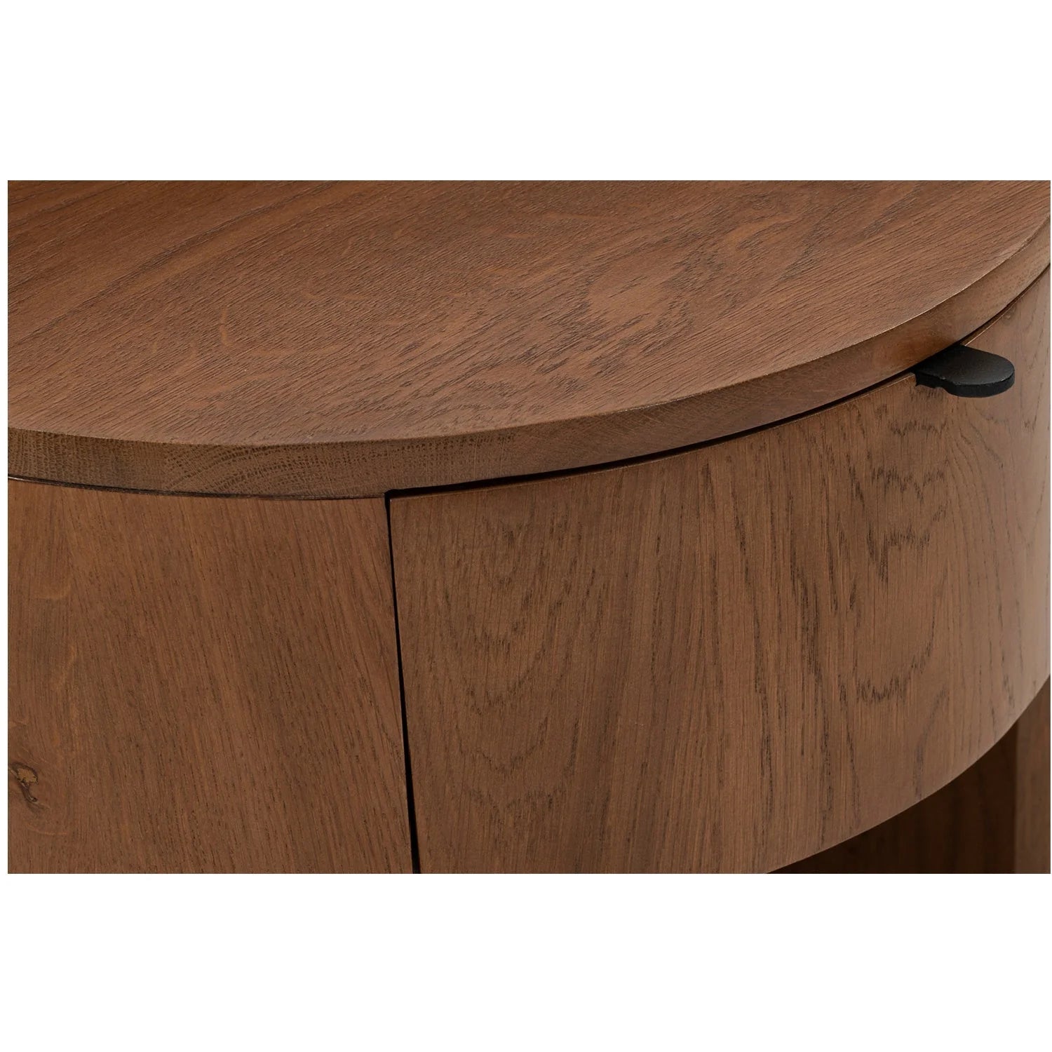 Luxury Modern Theo Round Oak Nightstand European Style for Villa