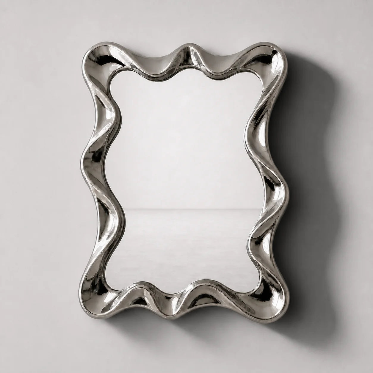 Luxury Modern Tidal Chrome Mirror European Style for Villa