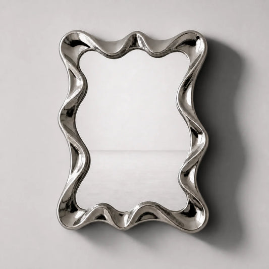 Luxury Modern Tidal Chrome Mirror European Style for Villa