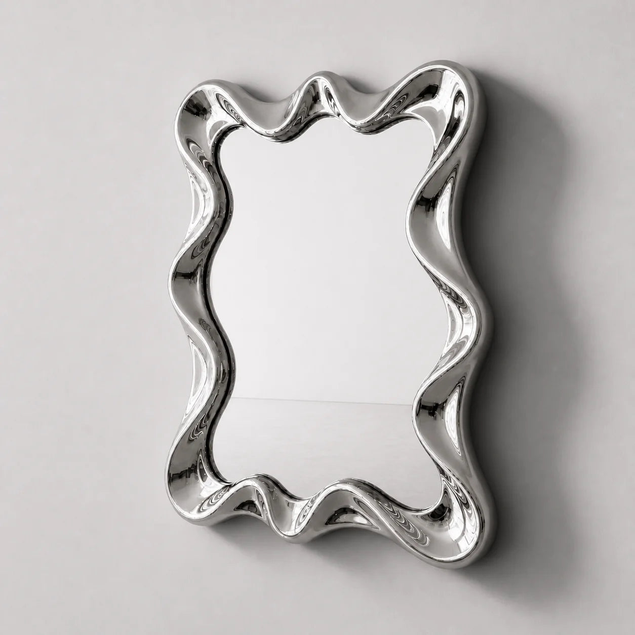 Luxury Modern Tidal Chrome Mirror European Style for Villa