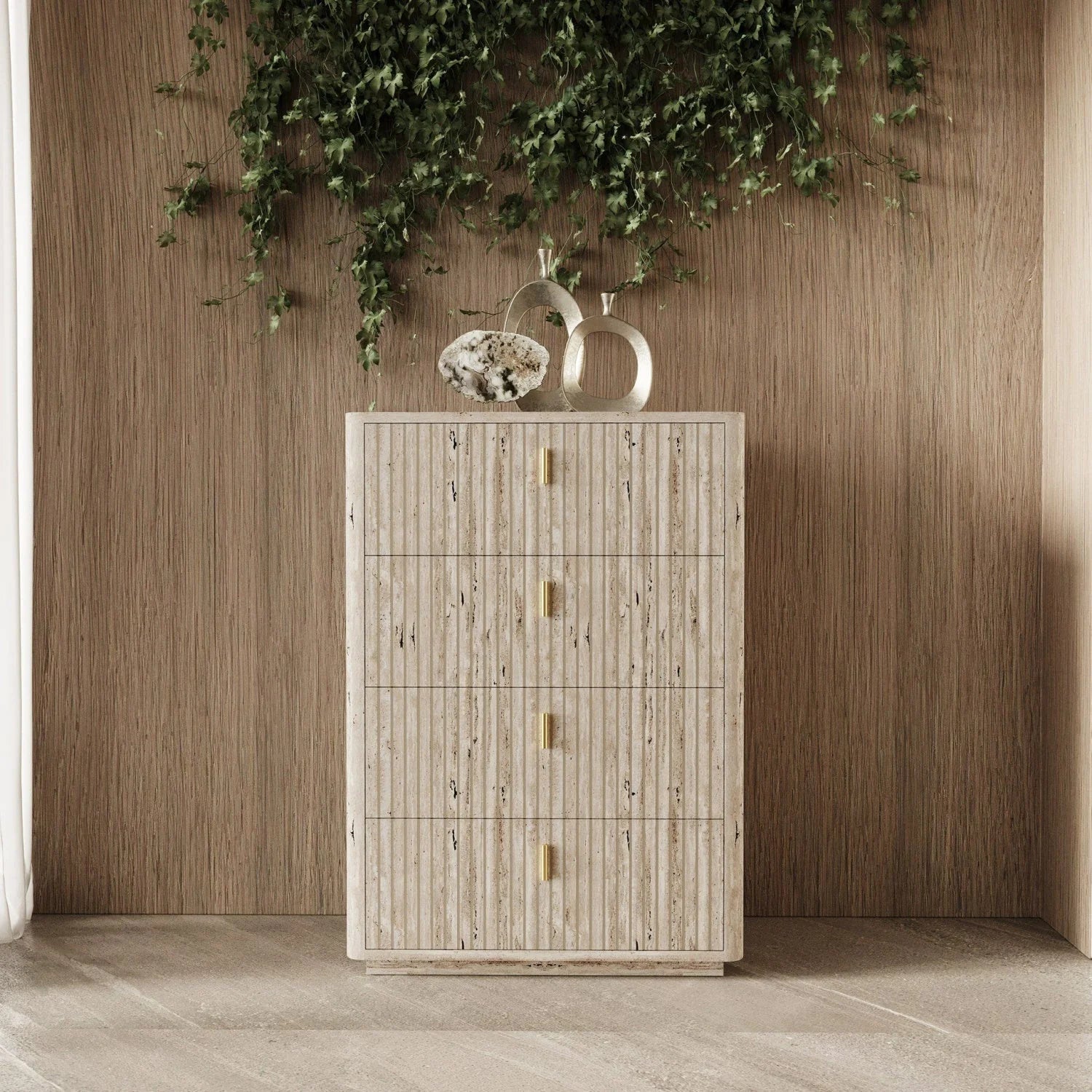 Luxury Modern Travertine 4-Drawer Desk European Style for Villa