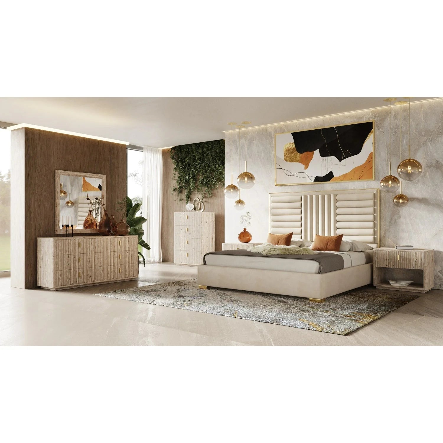 Luxury Modern Travertine 4-Drawer Desk European Style for Villa