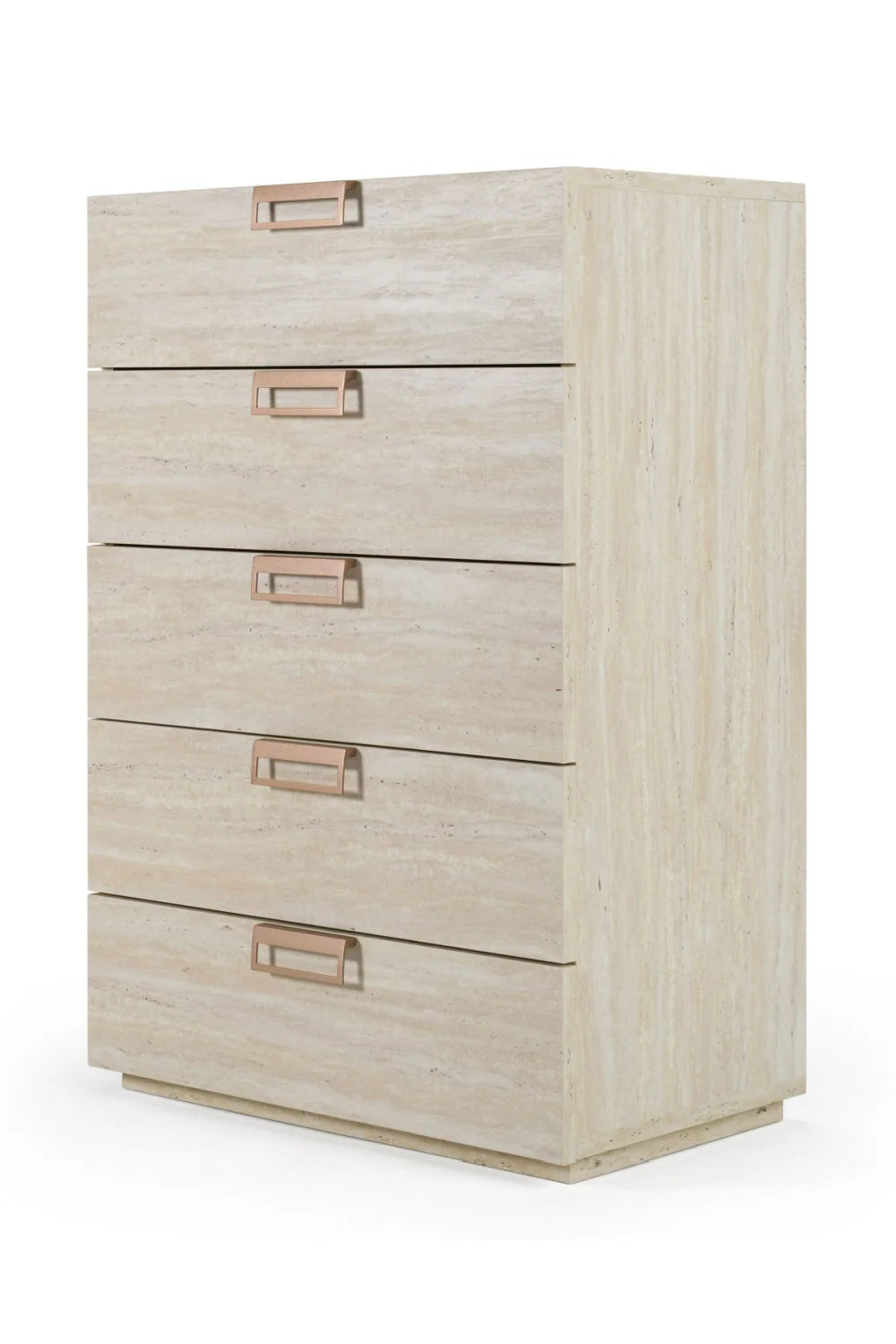 Luxury Modern Travertine 5-Drawer Chest European Style for Villa