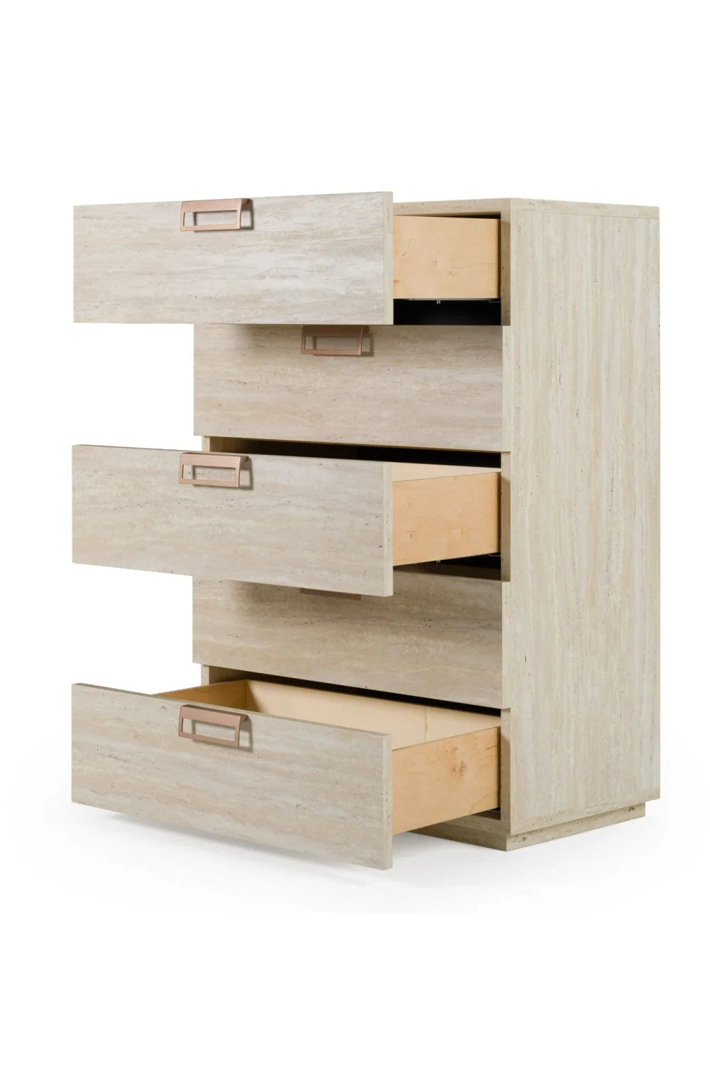 Luxury Modern Travertine 5-Drawer Chest European Style for Villa