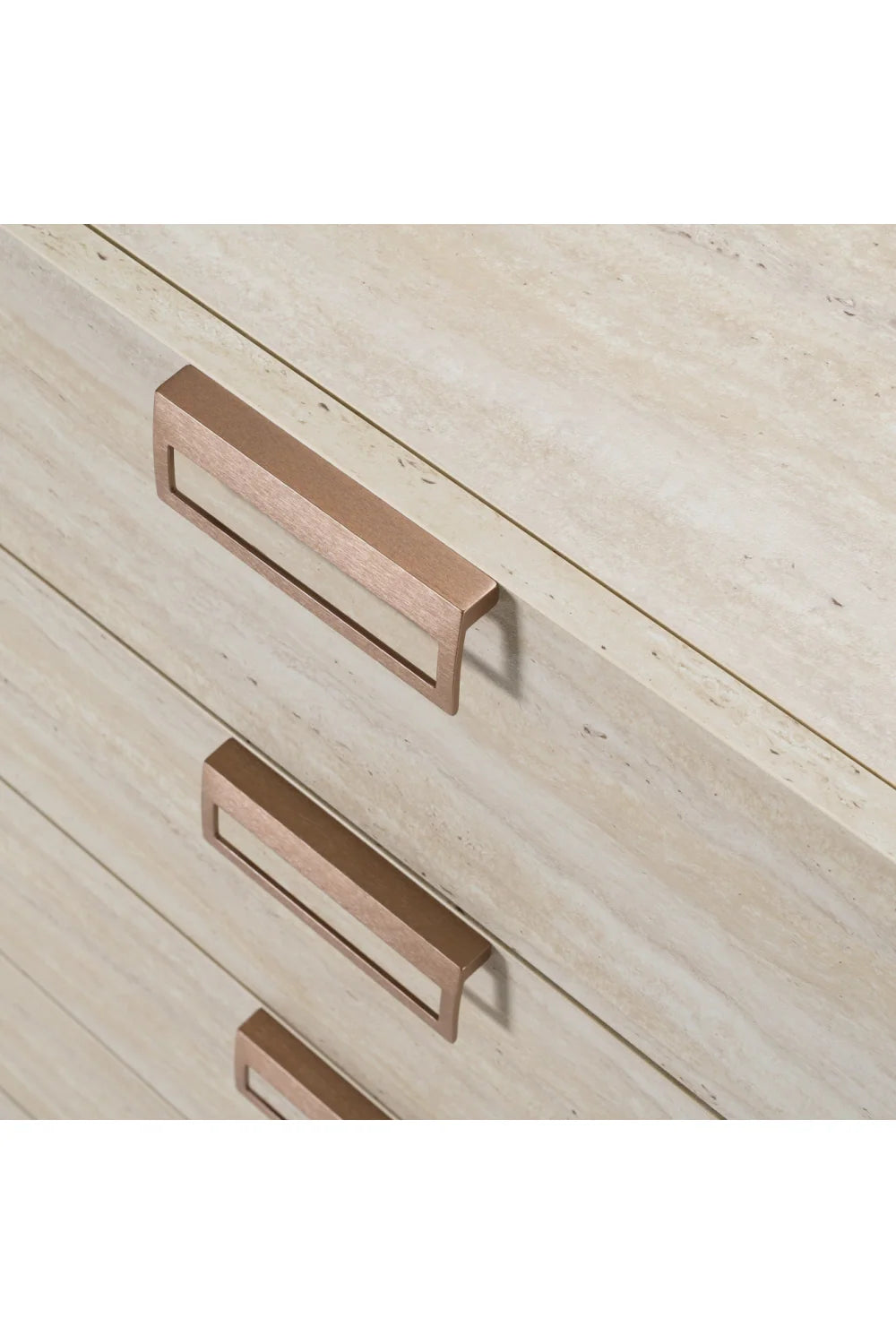 Luxury Modern Travertine 5-Drawer Chest European Style for Villa