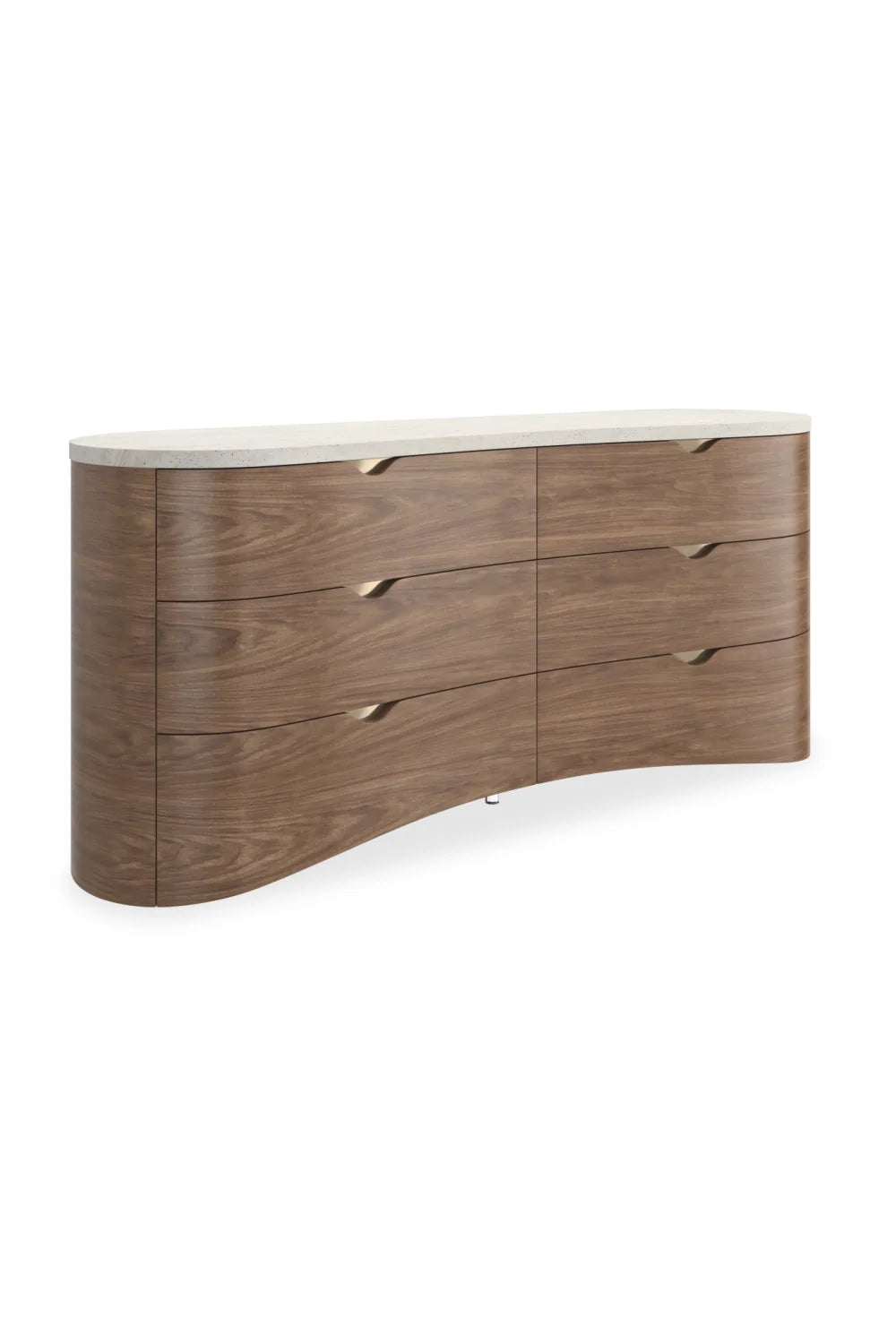 Luxury Modern Travertine 6-Drawer Dresser European Style for Villa