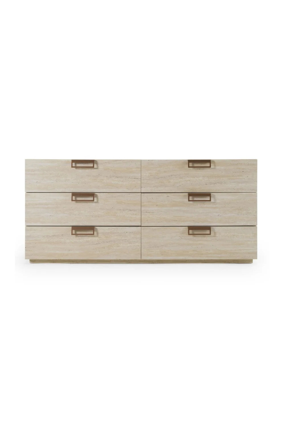 Luxury Modern Travertine 6-Drawer Dresser European Style for Villa