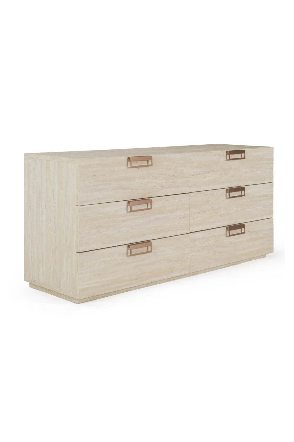 Luxury Modern Travertine 6-Drawer Dresser European Style for Villa