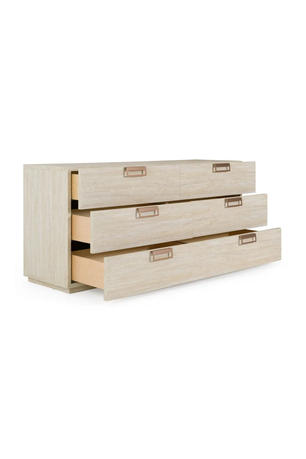 Luxury Modern Travertine 6-Drawer Dresser European Style for Villa
