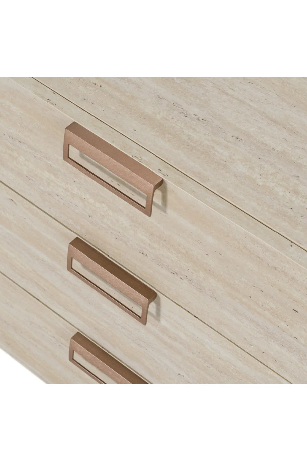 Luxury Modern Travertine 6-Drawer Dresser European Style for Villa