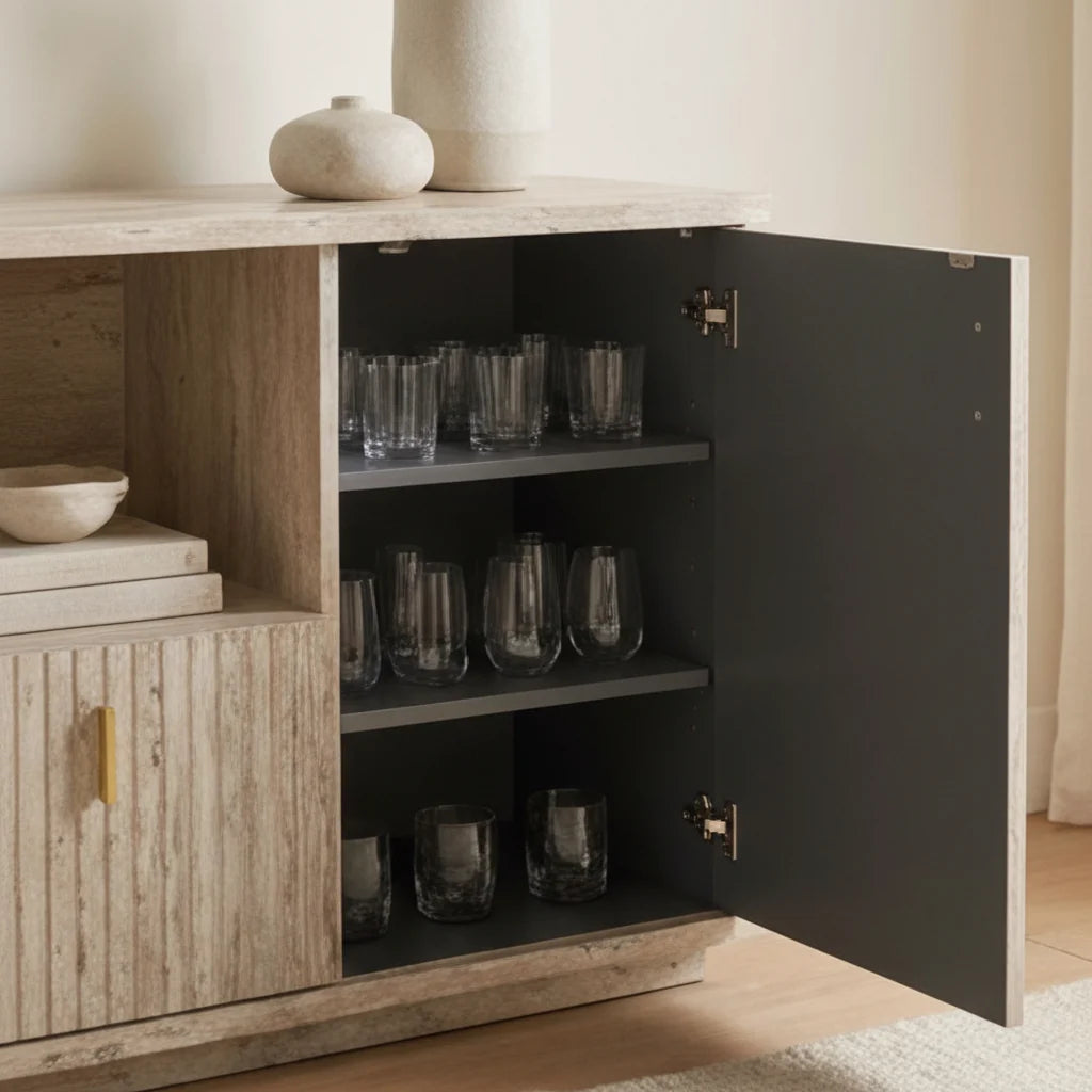 Luxury Modern Travertine Style File Cabinet European Style for Villa