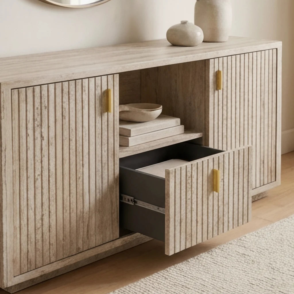 Luxury Modern Travertine Style File Cabinet European Style for Villa