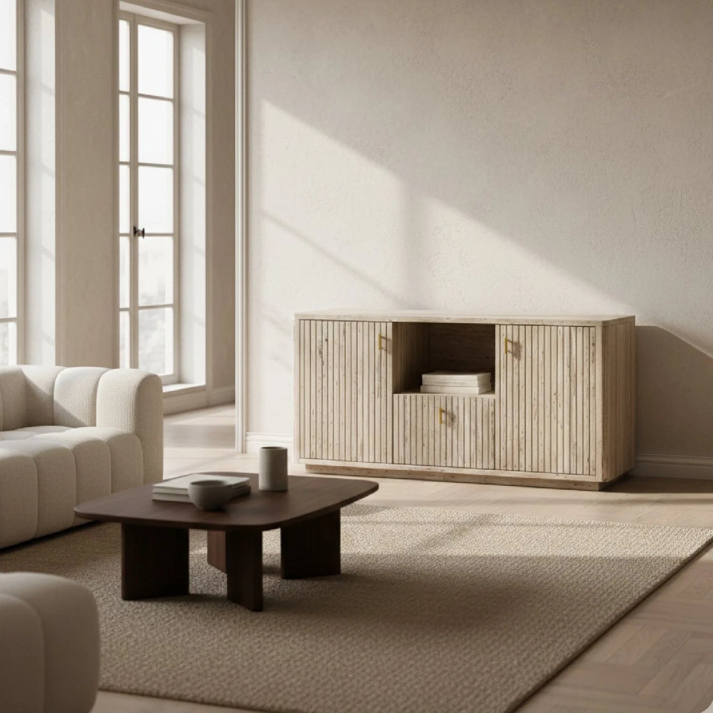 Luxury Modern Travertine Style File Cabinet European Style for Villa