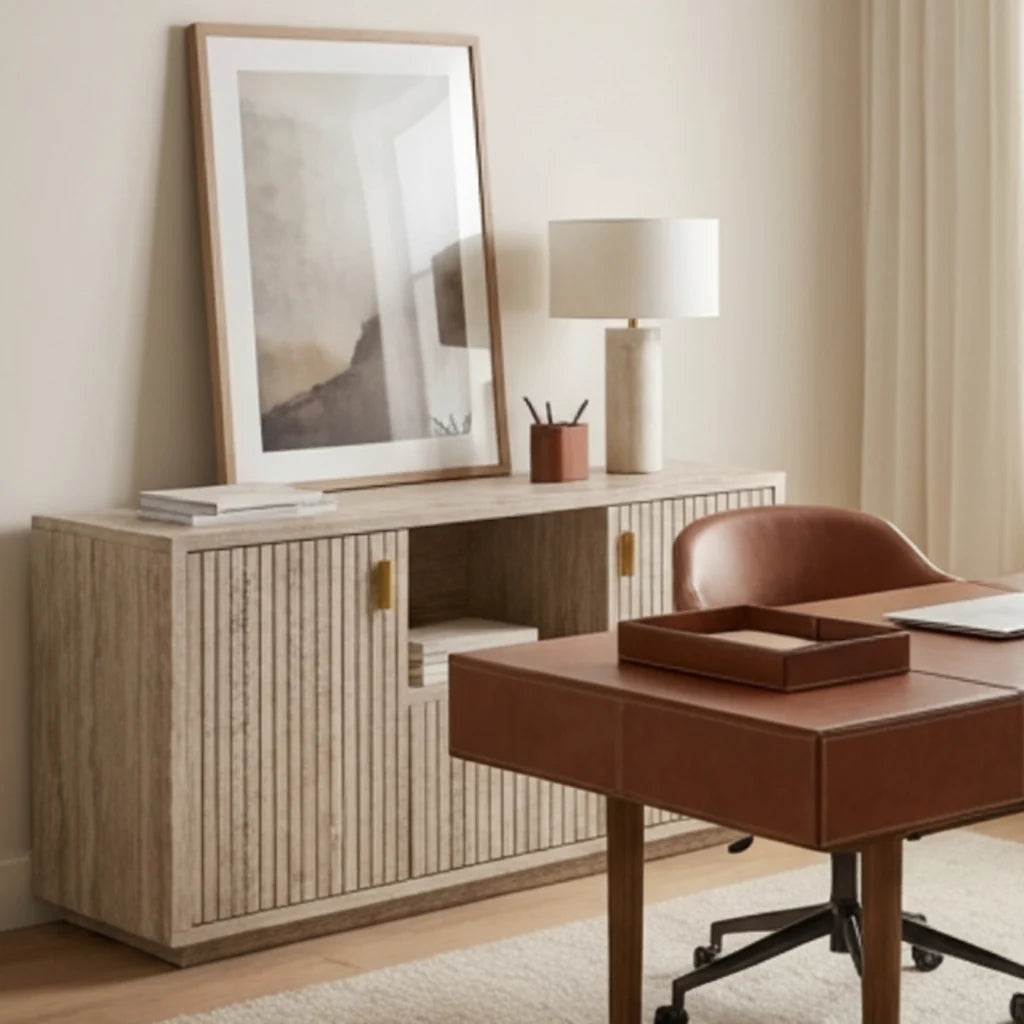 Luxury Modern Travertine Style File Cabinet European Style for Villa